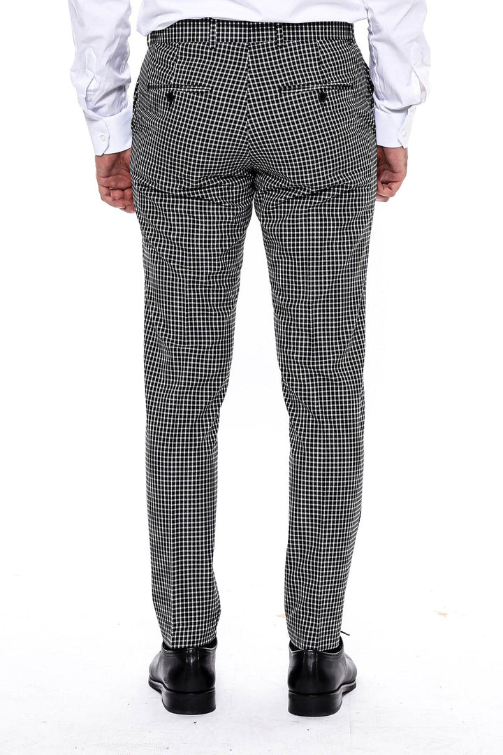 WSS Plaid Small Checkered Black Pants- - St. Joseph