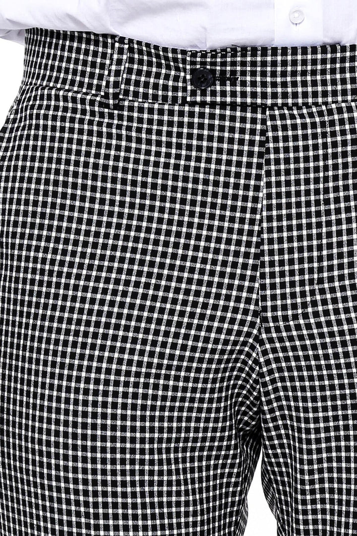 WSS Plaid Small Checkered Black Pants- - St. Joseph