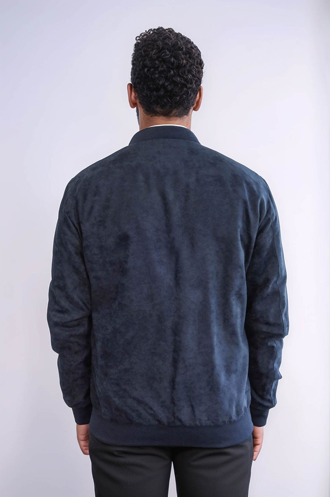 WSS Flap Pockets Suede Dark Blue Men Bomber Coat  - The Acreage