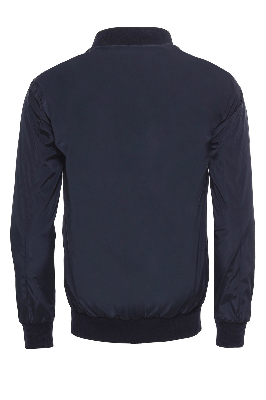 WSS Zippered Flap Pockets Navy Blue Men Bomber Coat  - Singen