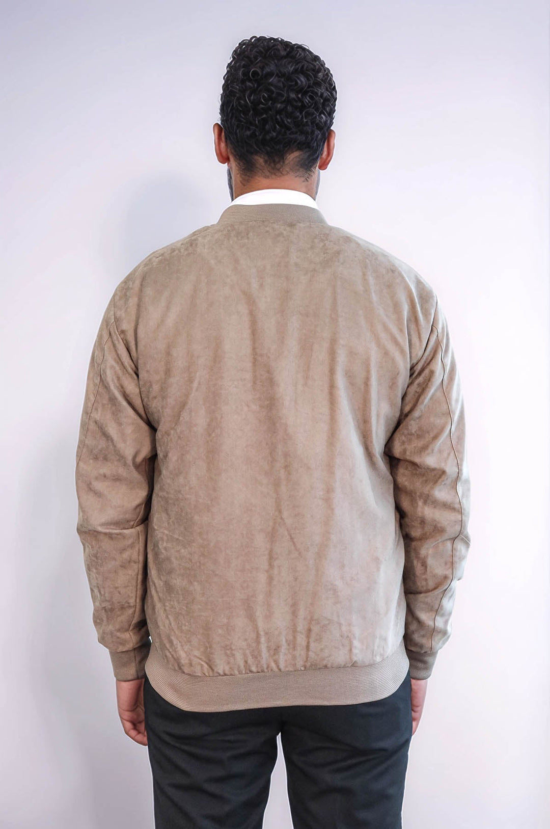 WSS Plain Zippered Pockets Cream Men Bomber Coat  - Turnhout
