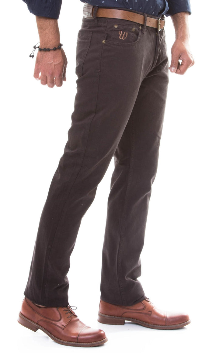 WSS Slim Fit 5 Pocket Cotton Brown Men Trousers - Chelmsford