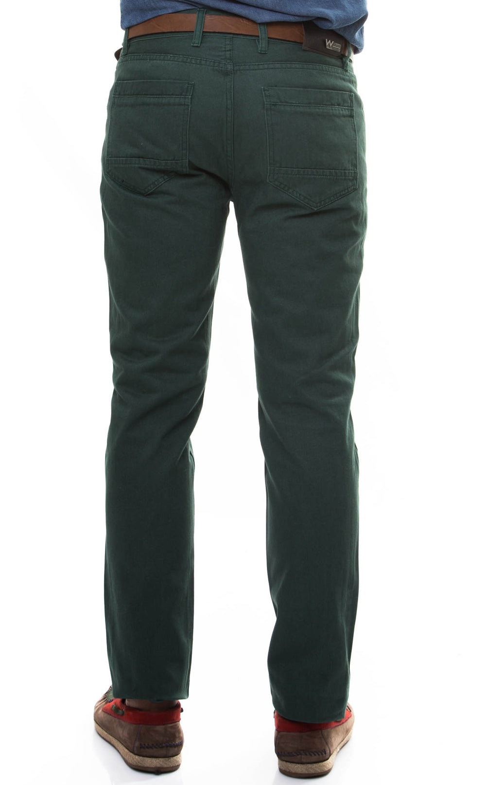 WSS Slim Fit 5 Pocket Cotton Green Men Trousers - Boise