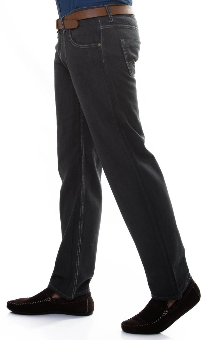 WSS Slim Fit Straight Cut Washed Anthracite Men Trousers - Rowley Regis