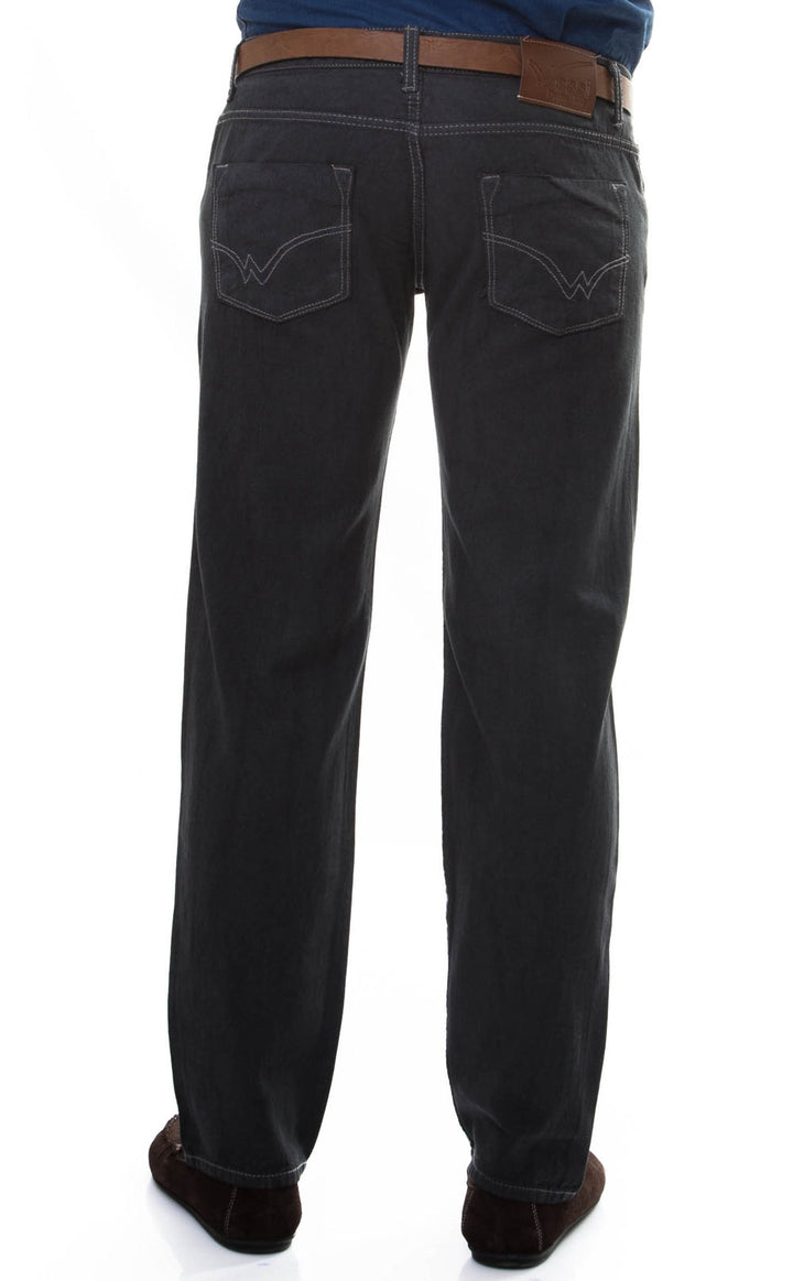 WSS Slim Fit Straight Cut Washed Anthracite Men Trousers - Rowley Regis