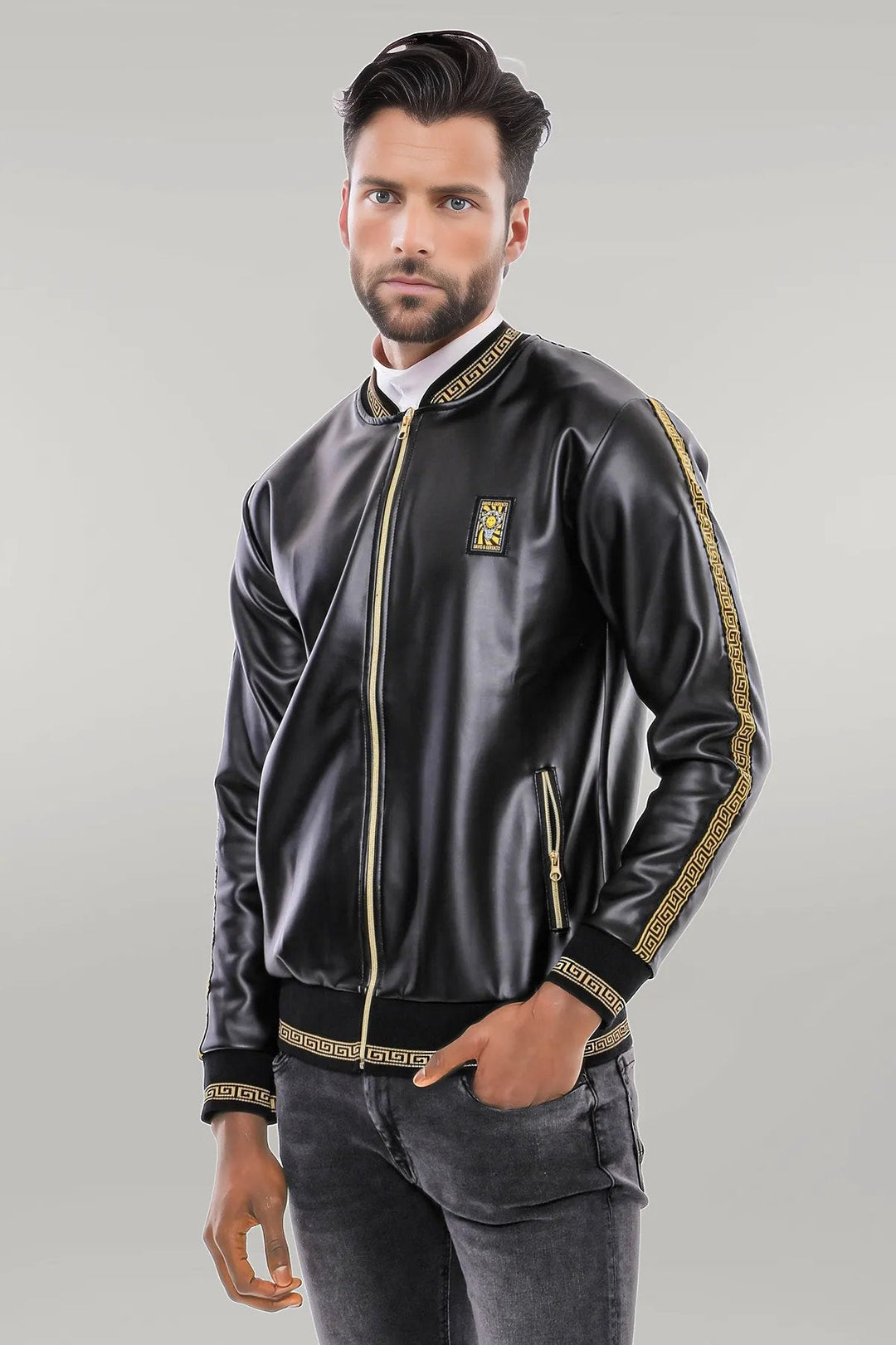 WSS Black Leather Touch Seasonal Coat  - Singen