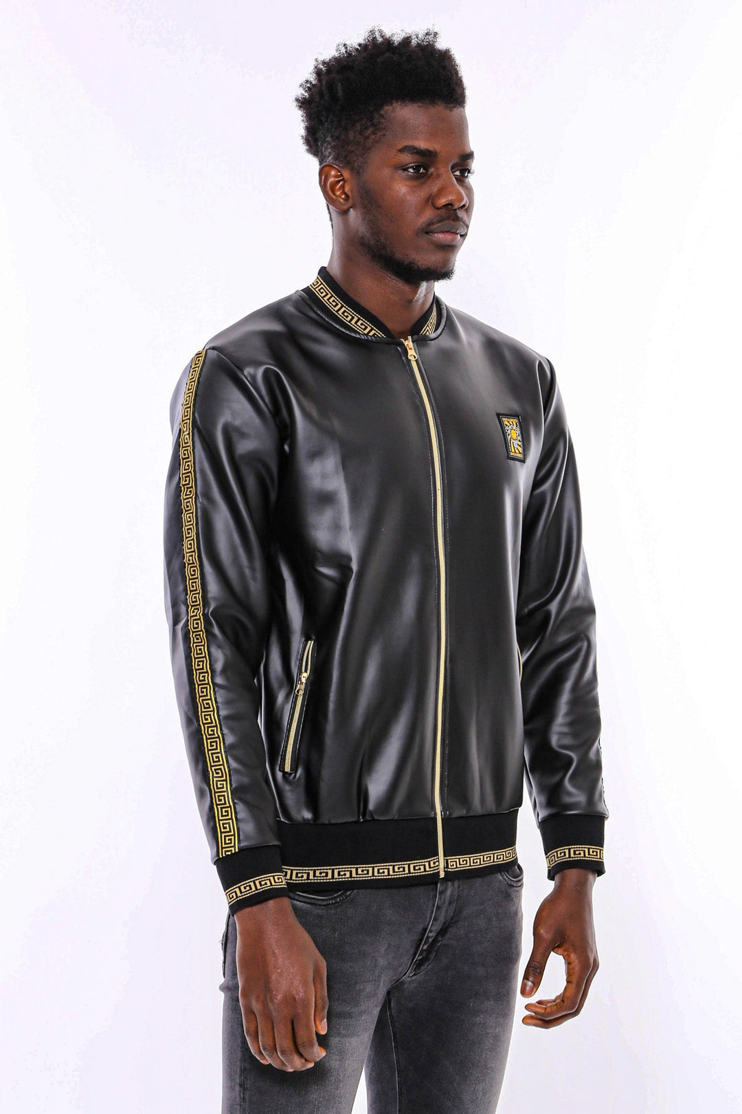 WSS Black Leather Touch Seasonal Coat  - Singen