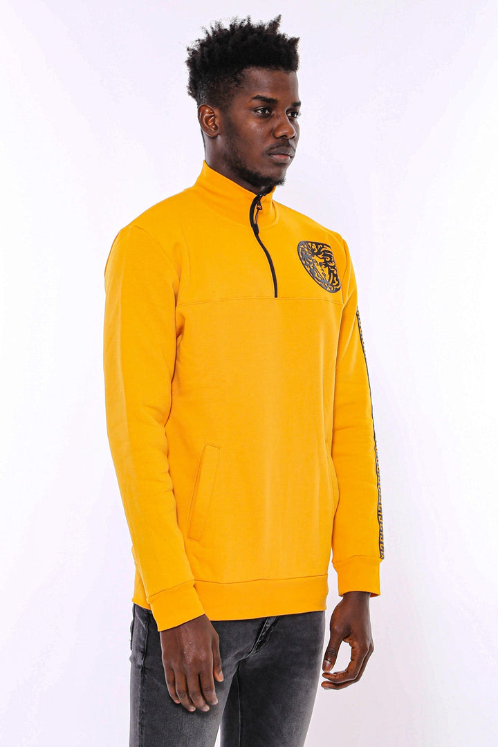 WSS Yellow Mandarin Collar Patterned Sweatshirt  - Tizimín