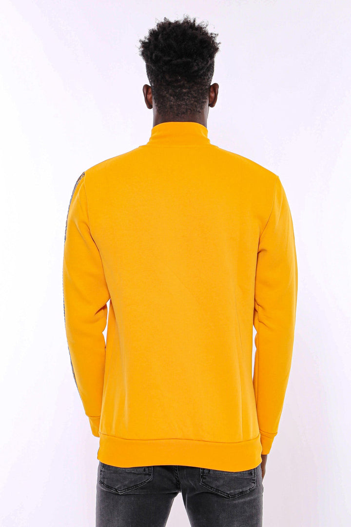 WSS Yellow Mandarin Collar Patterned Sweatshirt  - Tizimín
