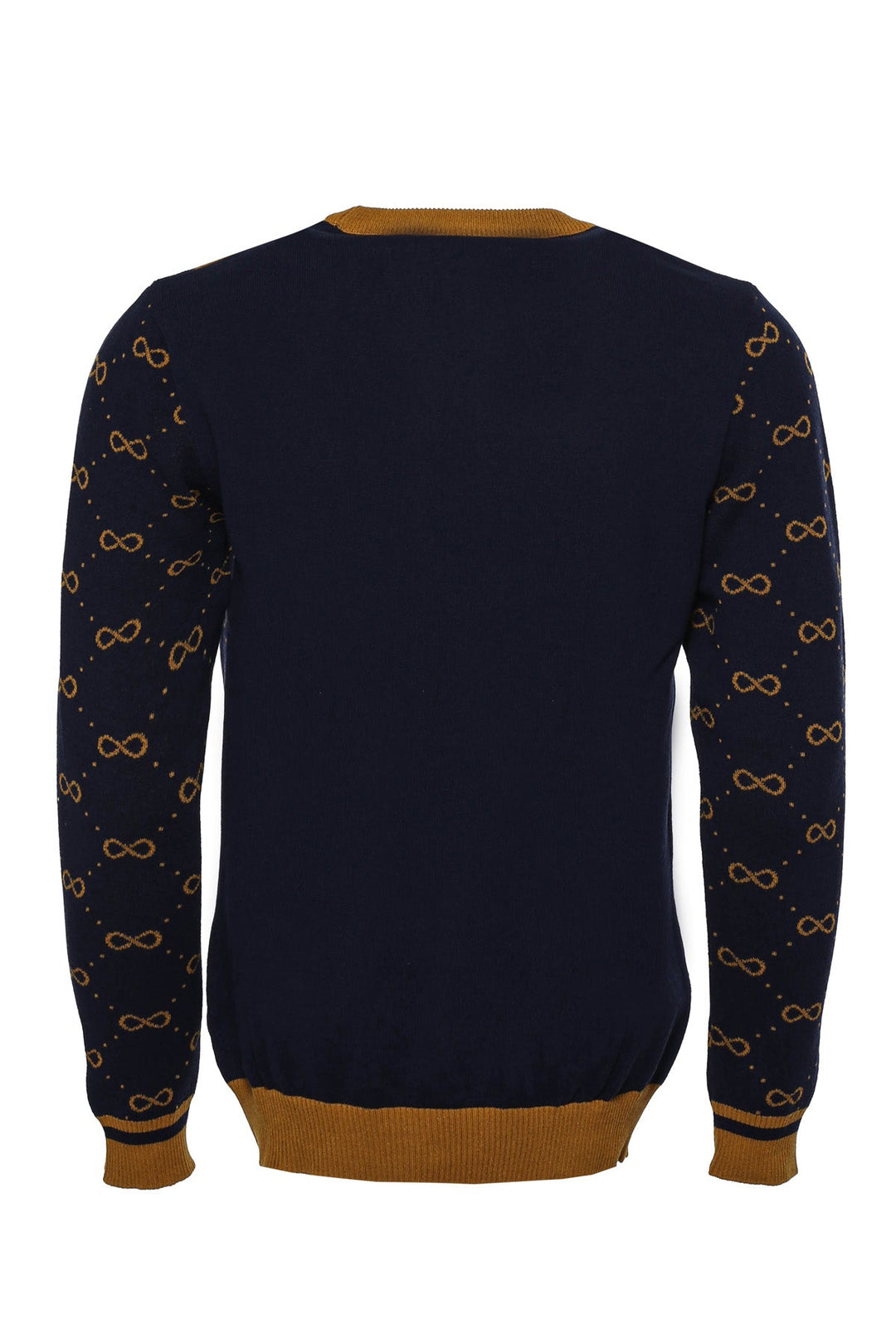 WSS Camel Crew Neck Knitwear Asymmetric Patterned   - Singen