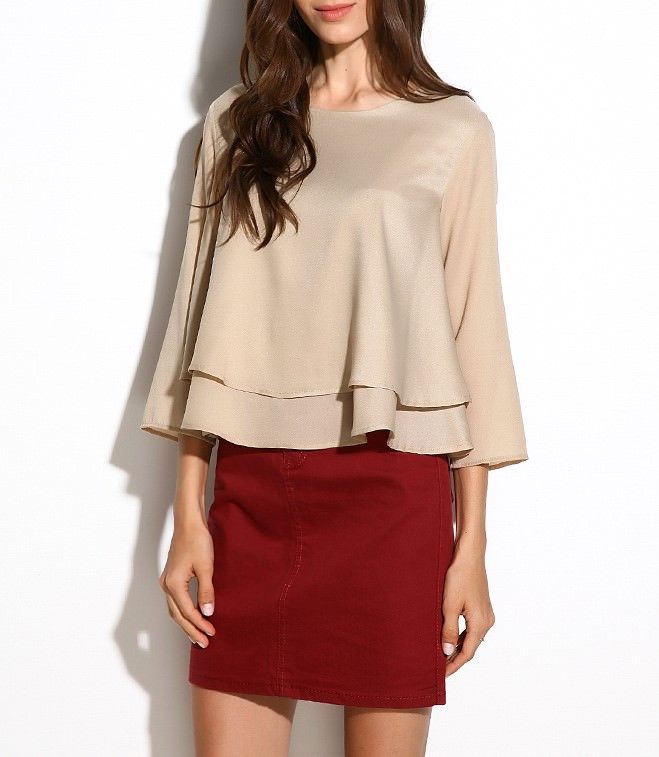SNS Sense Burgundy Gabardine Mini Skirt - Colorado Springs