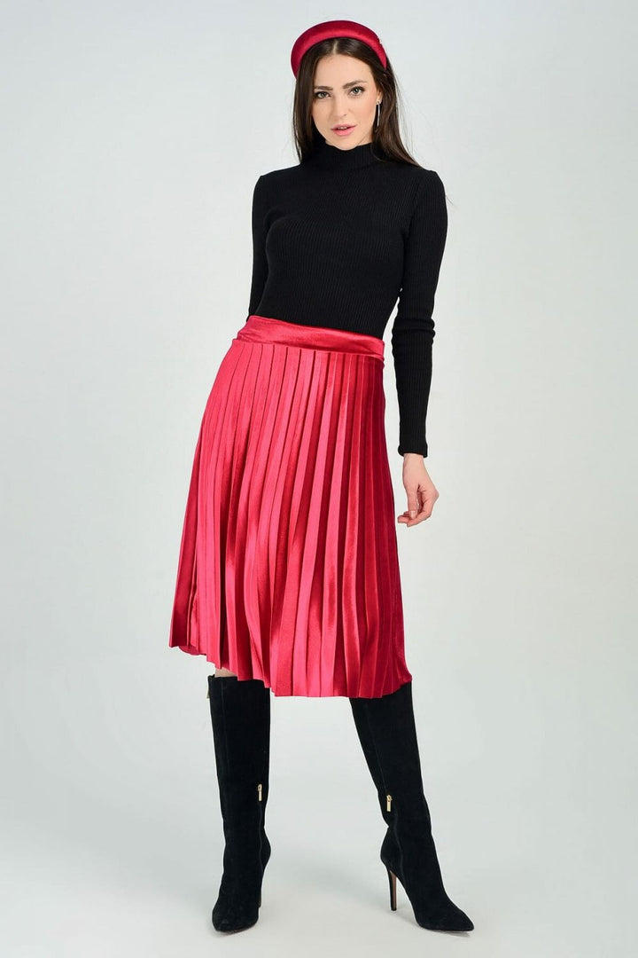 SNS Sense Burgundy Velvet Skirt - Sant’Eufemia Lamezia