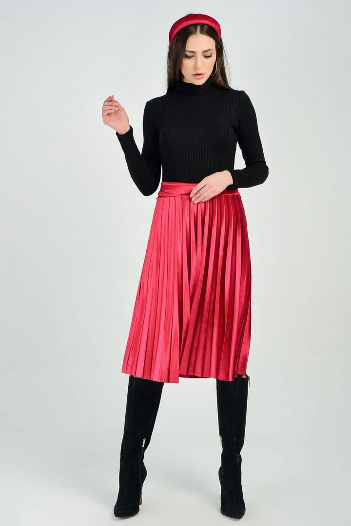 SNS Sense Burgundy Velvet Skirt - Sant’Eufemia Lamezia