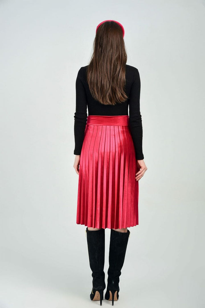 SNS Sense Burgundy Velvet Skirt - Sant’Eufemia Lamezia