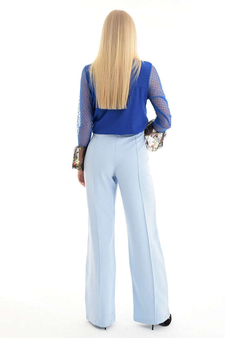 SNS Sense Ice Blue Pants - Front Zipper and Snap Stitched Pants - Cozumel