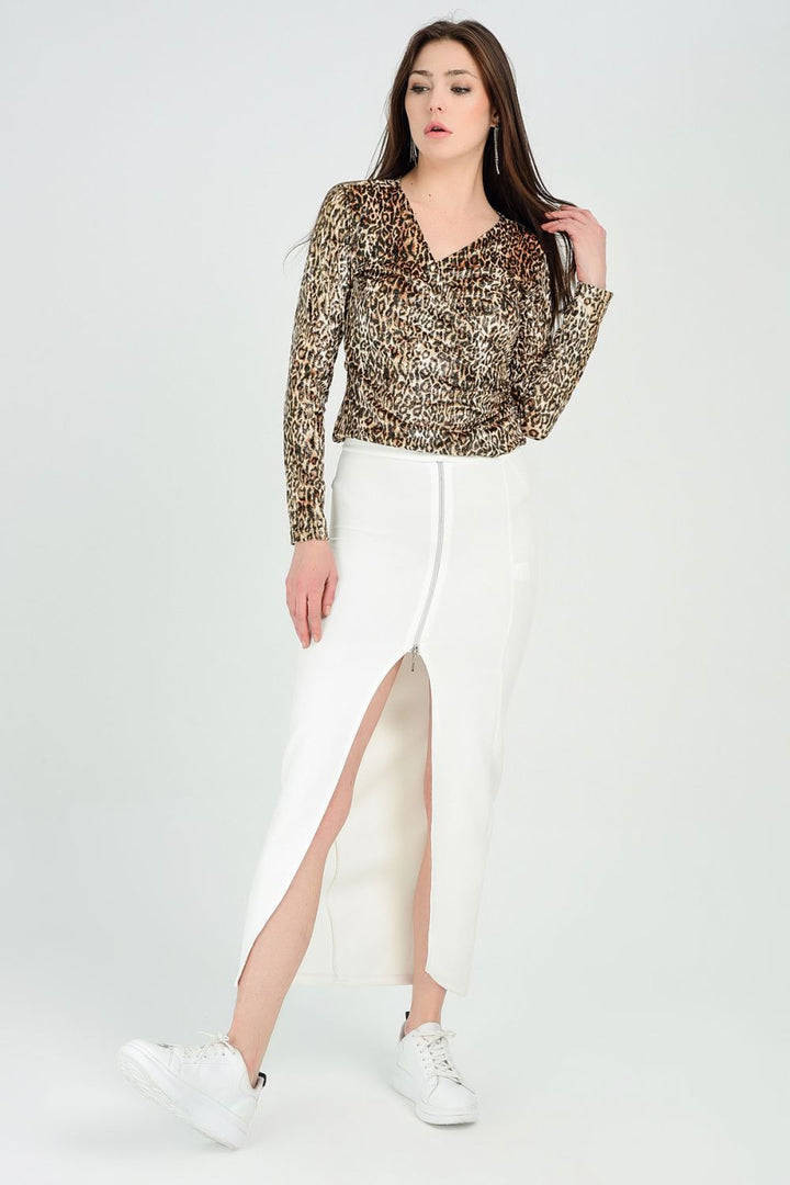 SNS Sense Ecru Skirt - Skirt with the Appearance of Trousers - Tokyo