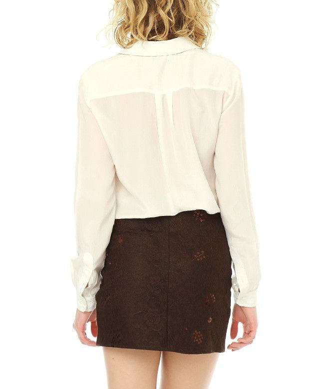 SNS Sense Coffee Lace Sequin Mini Skirt - Saguenay