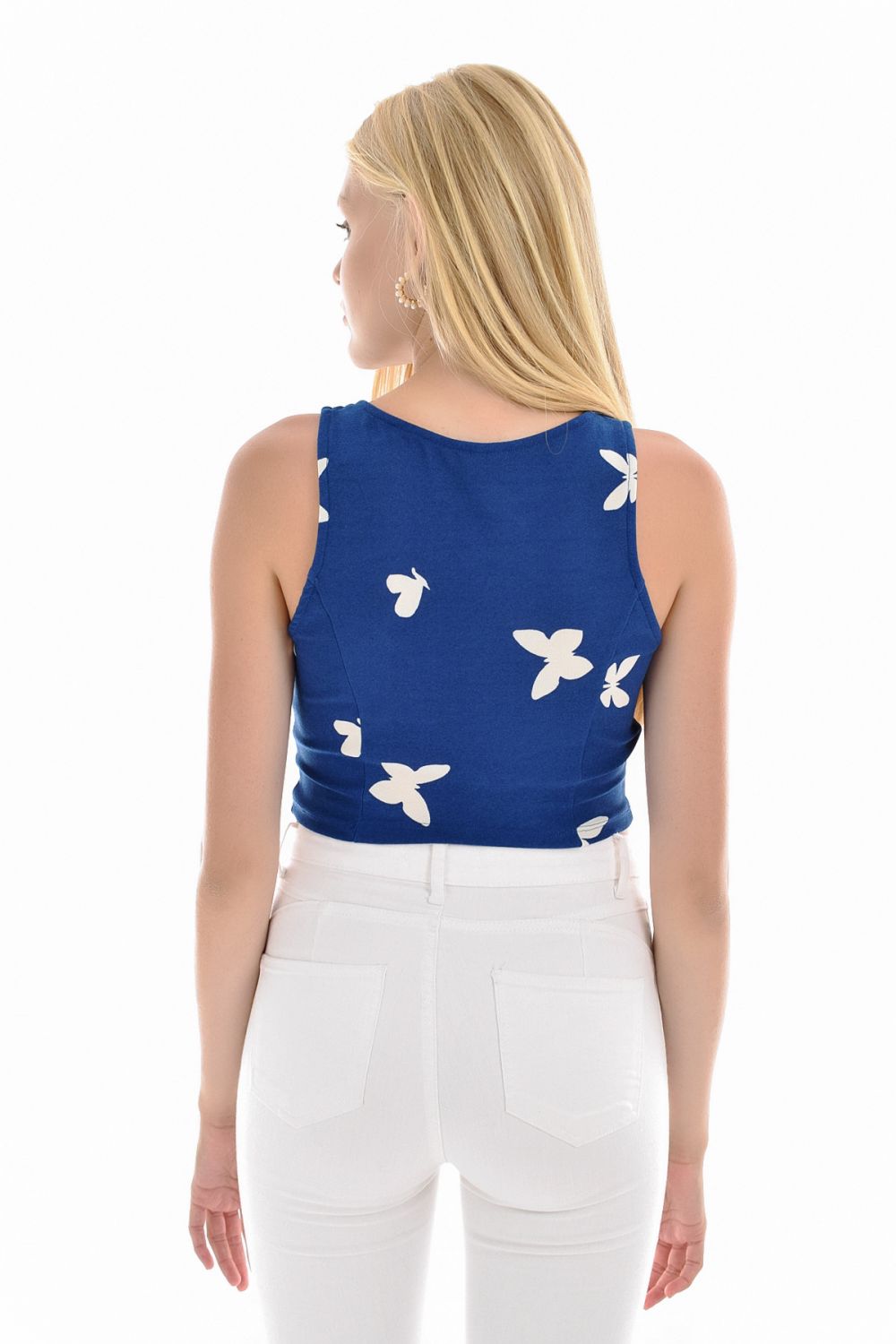 SNS Sense Blue Butterfly Patterned Blouse - Hürth