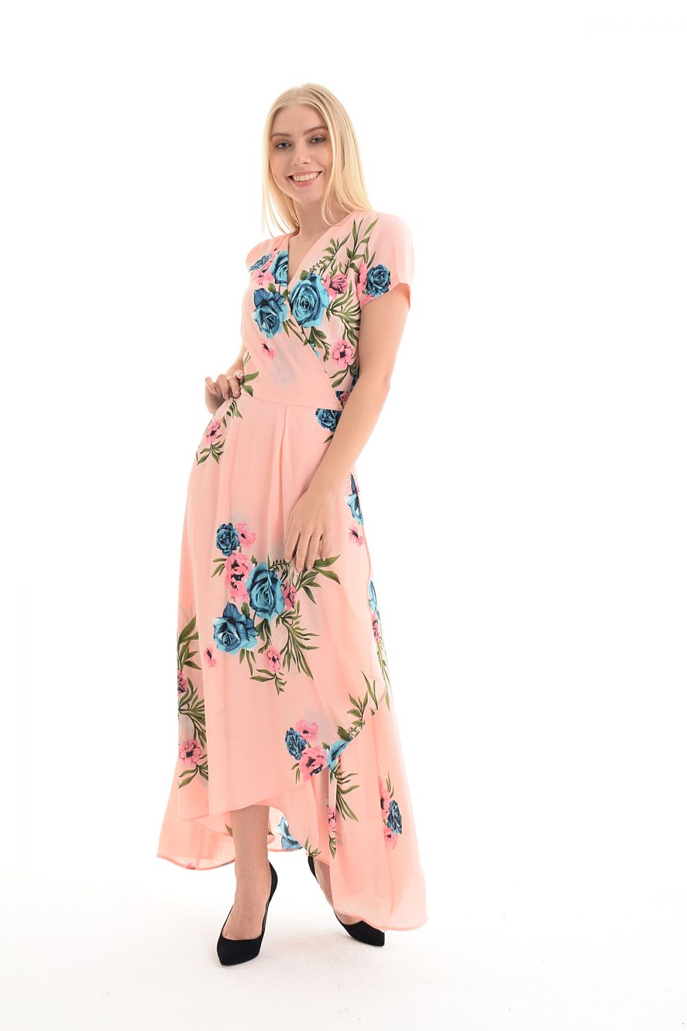 SNS Floral Dress - Powder Dress - Open Front Belted Floral Dress - Bethlehem