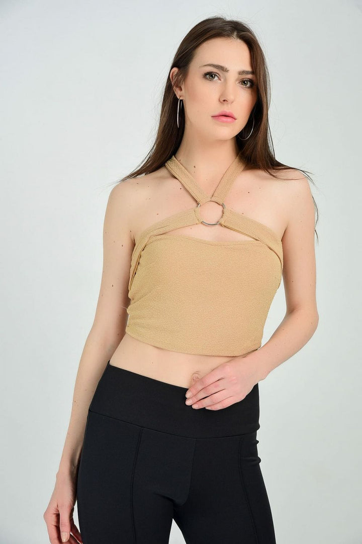 SNS Sense Saffron Tulle Detailed Evening Blouse - Sale