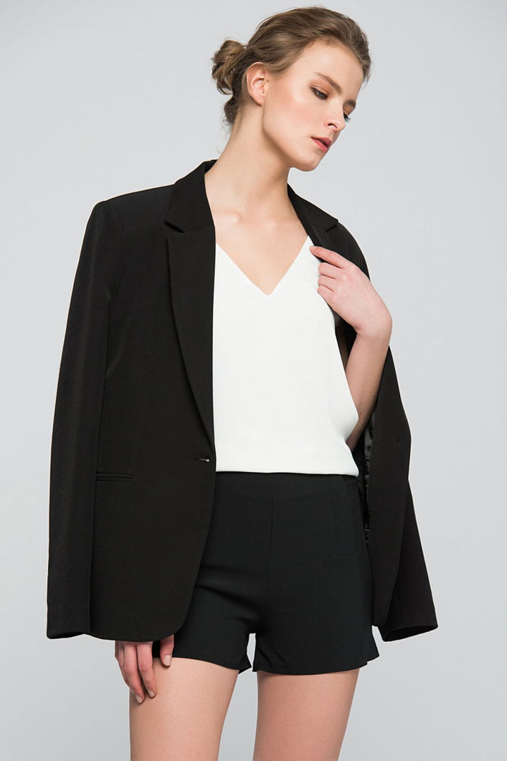 SNS Sense Black Silent Pocketed Atlas Crepe Skirt - Midland