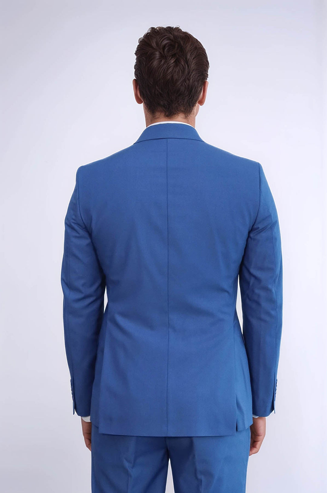 WSS Wide Peak Lapel Striped Slim Fit Blue Men Double-Breasted Suit  - Torrington