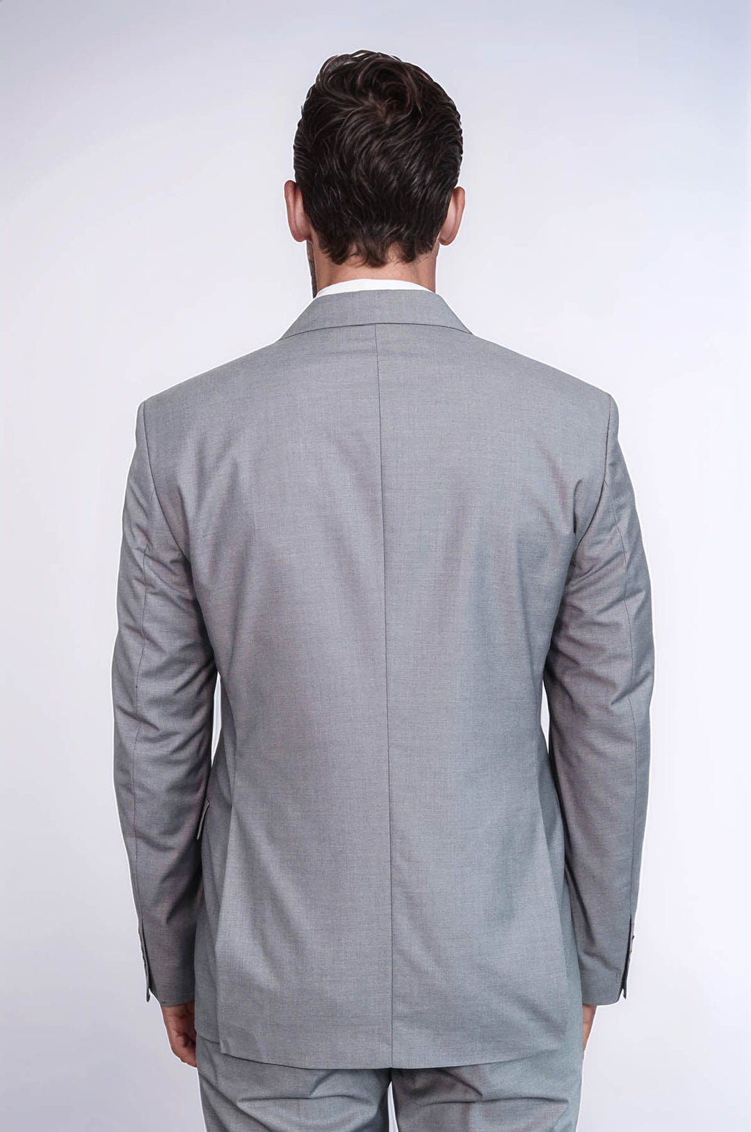 WSS Wide Peak Lapel Striped Slim Fit Gray Men Double-Breasted Suit  - Datteln
