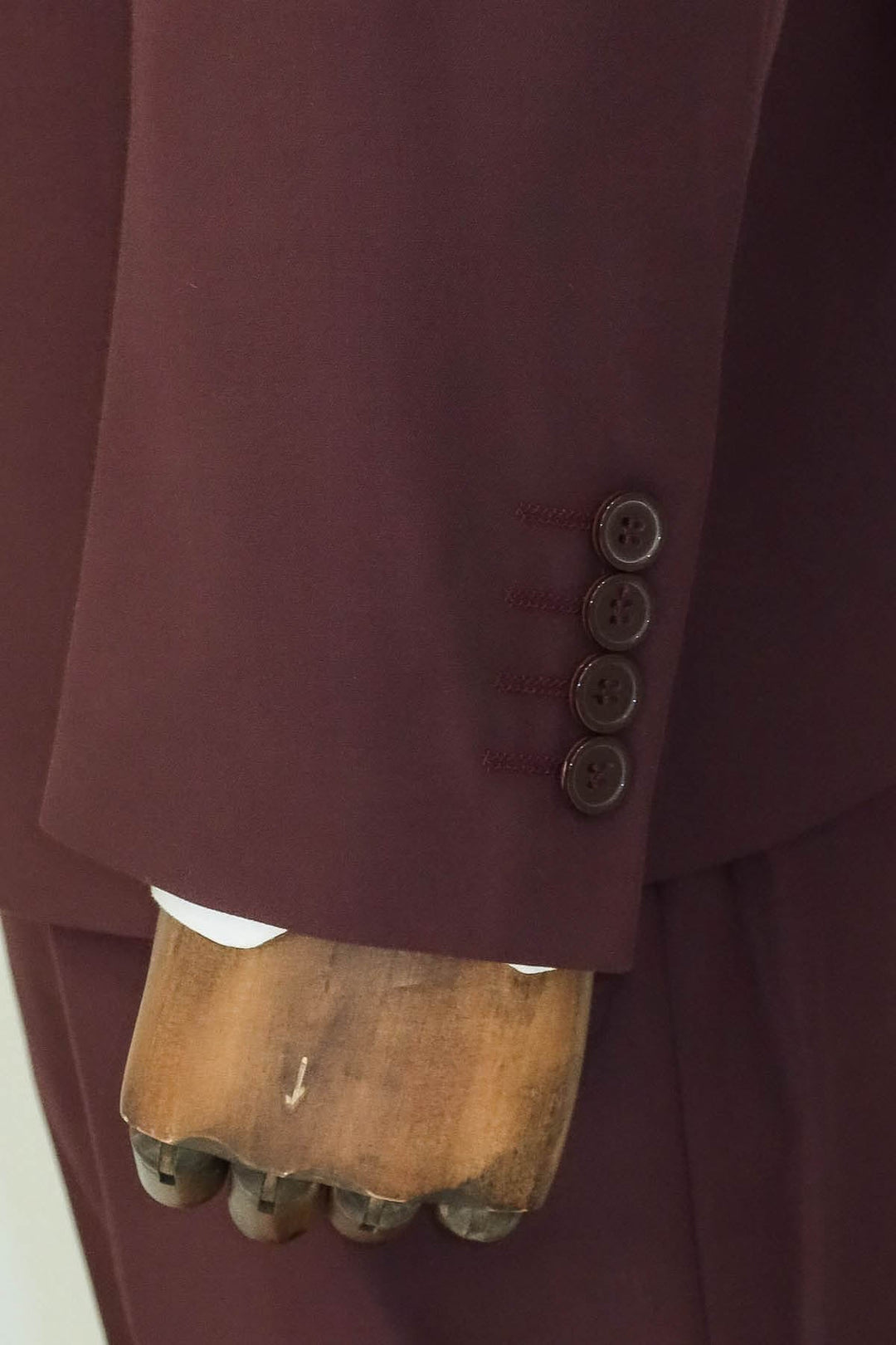 WSS Wide Peak Collar Slim Fit Burgundy Men Double-Breasted Suit  - Antequera