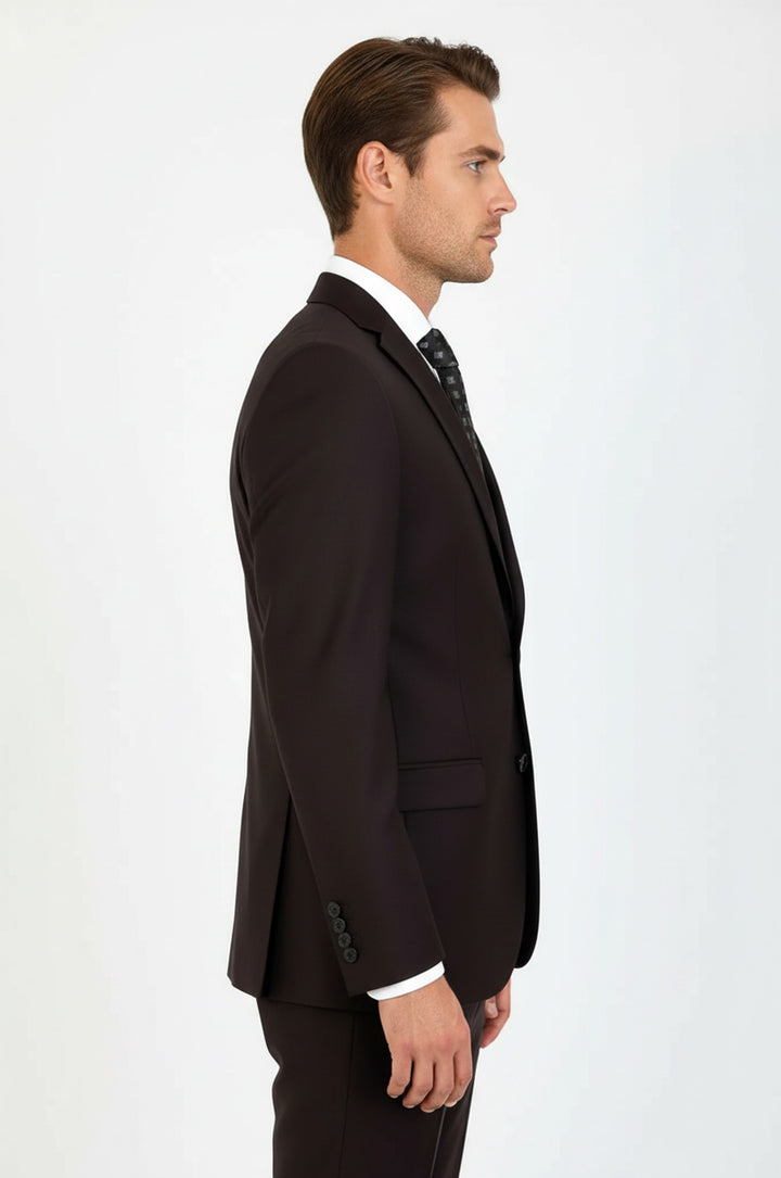 WSS 2 Buttons 2 Piece Brown Men Suit  - St. Cloud