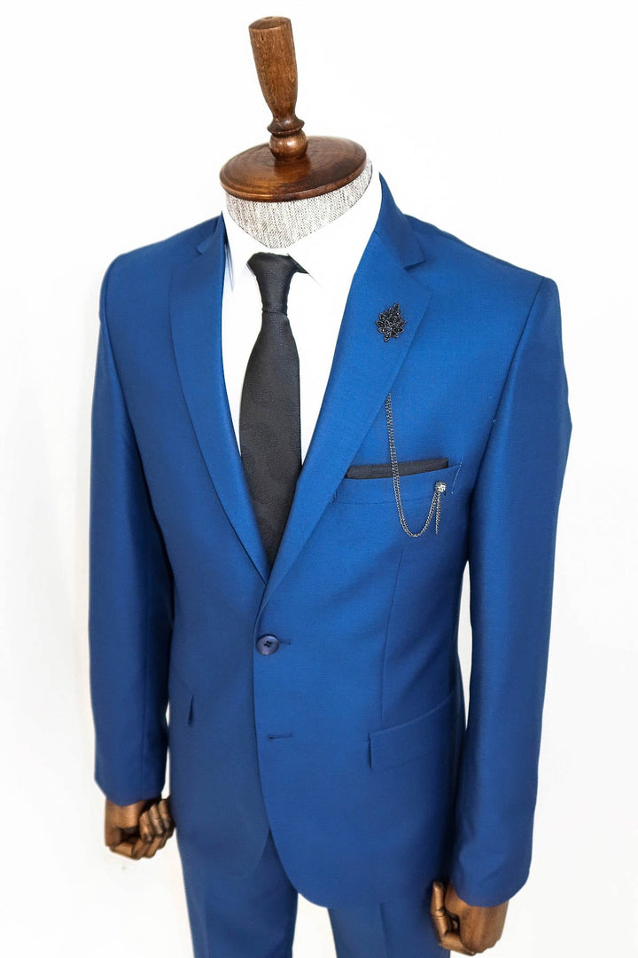 WSS 2 Piece 2 Buttons Blue Men Suit  - Paradise