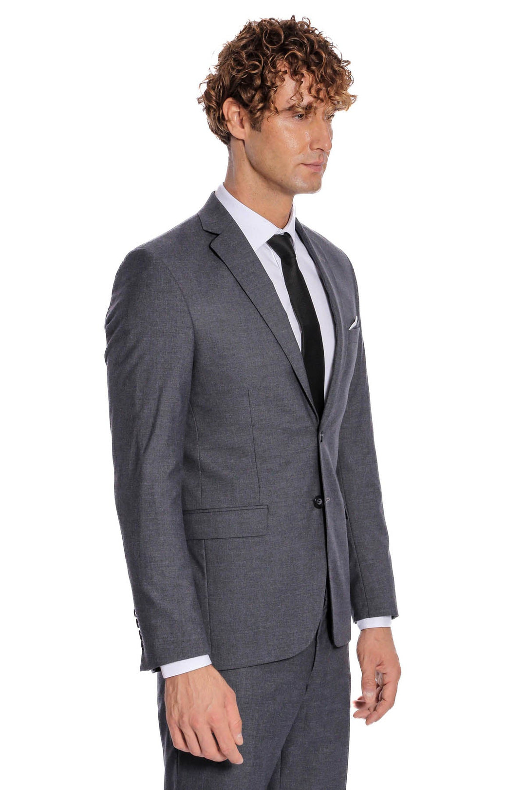 WSS 2 Buttons 2 Piece Grey Men Suit  - Cuautepec de Hinojosa