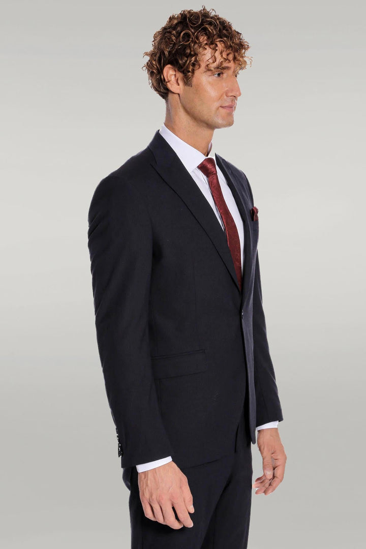 WSS 2 Piece Striped Black Men Suit  - Singen