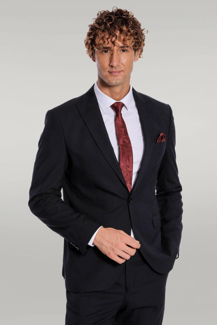 WSS 2 Piece Striped Black Men Suit  - Singen