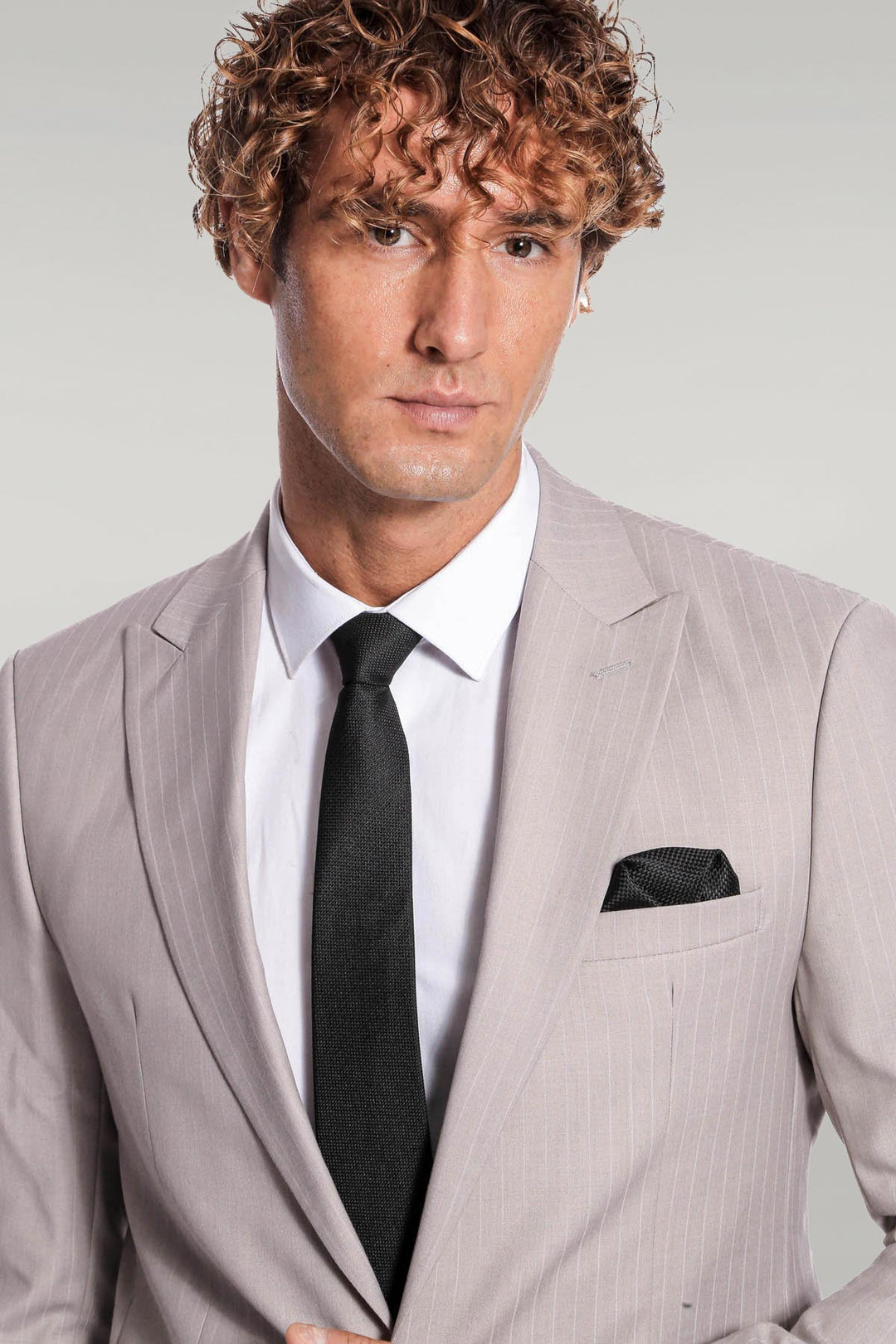 WSS 2 Piece Striped Grey Men Suit  - Singen