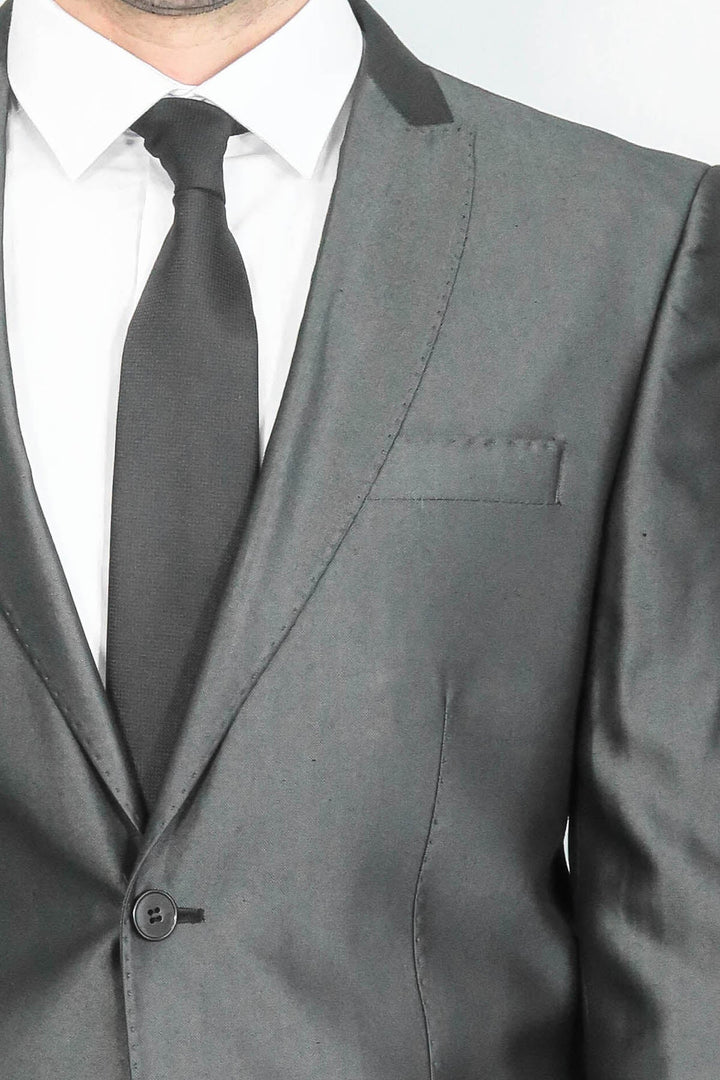 WSS Shiny Anthracite Men's Suit  - Council Bluffs