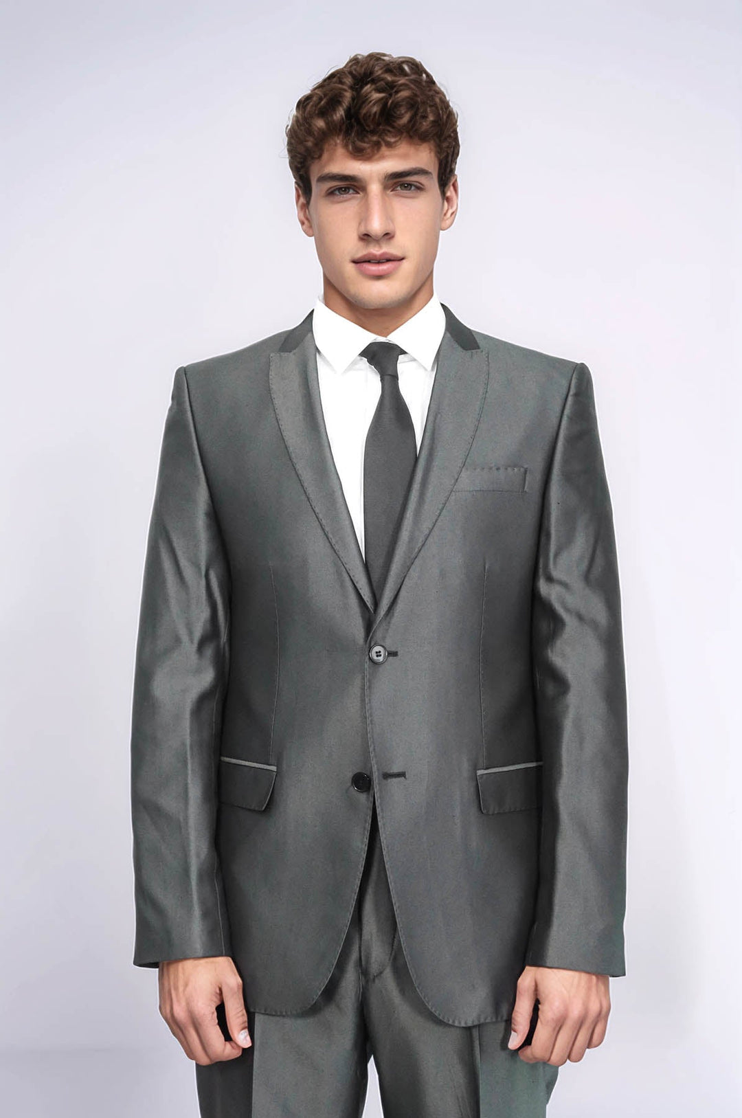 WSS Shiny Anthracite Men's Suit  - Council Bluffs
