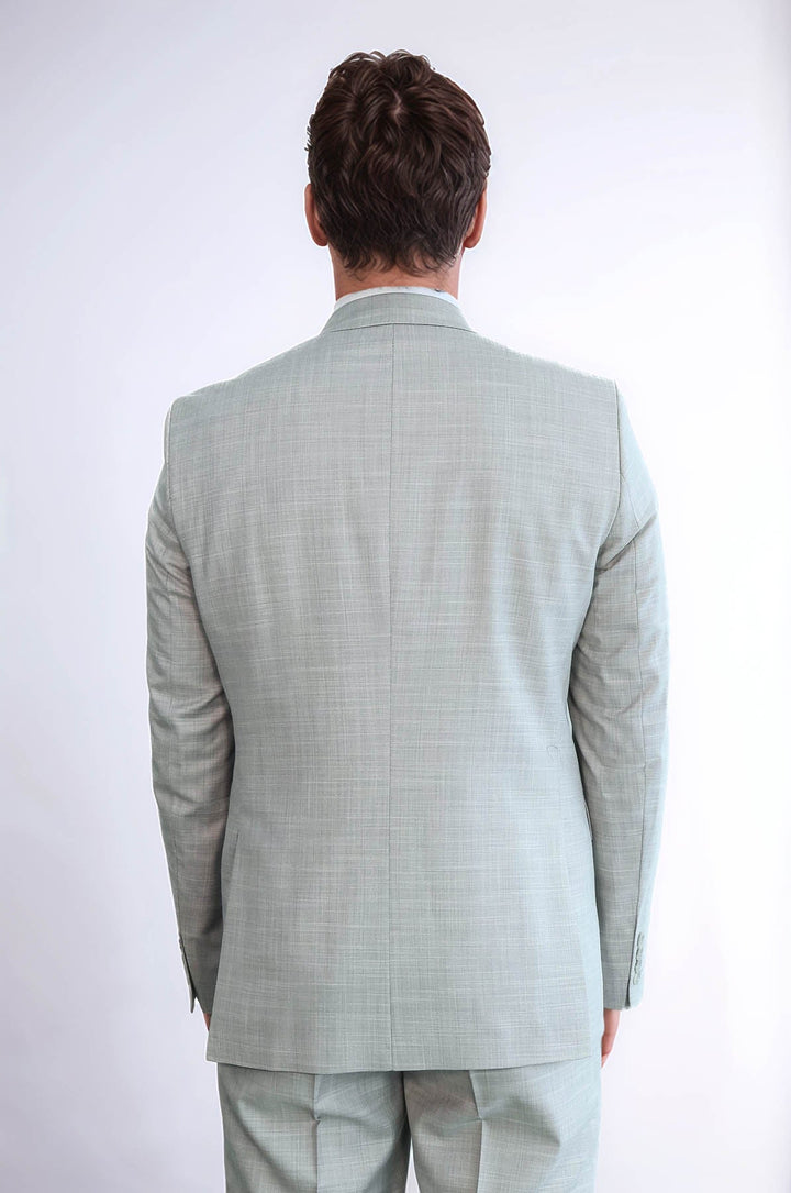 WSS Two Piece Slim Fit Single Button Light Grey Men Suit  - Mansfield