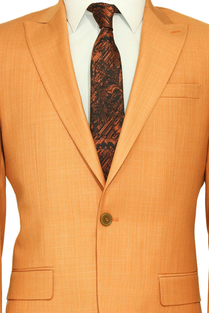 WSS Two Piece Slim Fit Single Button Mustard Yellow Men Suit  - Singen