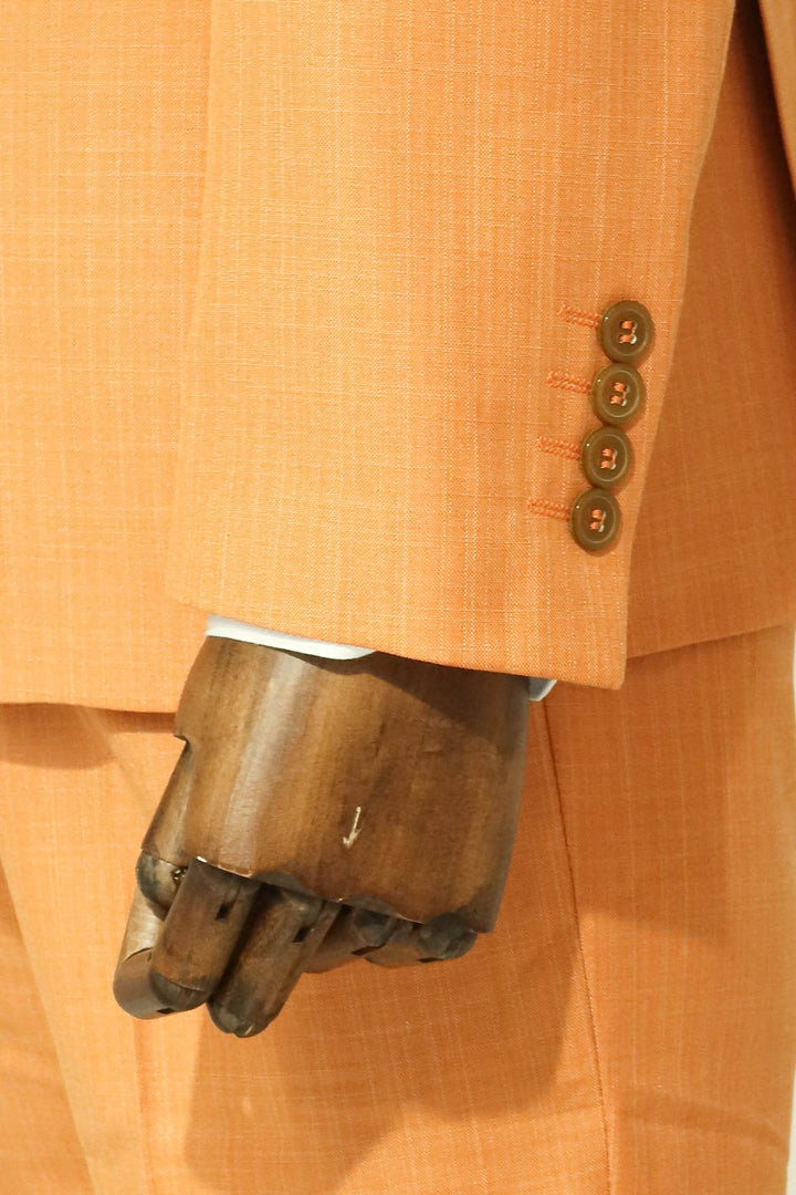 WSS Two Piece Slim Fit Single Button Mustard Yellow Men Suit  - Singen