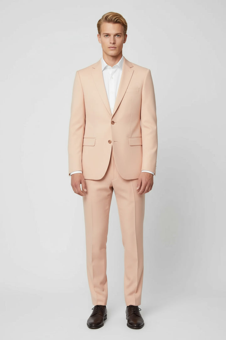 WSS Two Piece Slim Fit Single Button Peach Colour Men Suit  - Niagara Falls