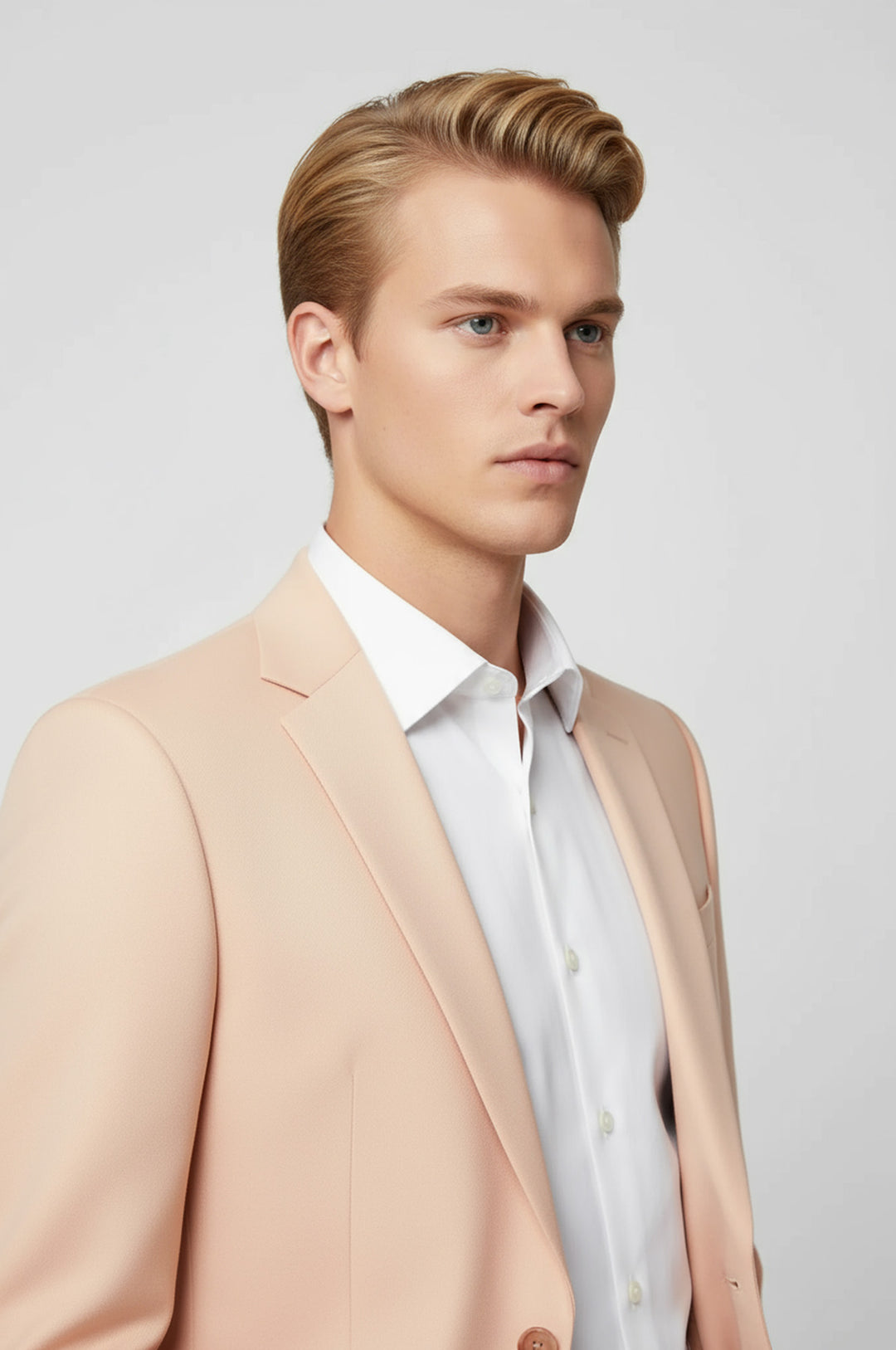 WSS Two Piece Slim Fit Single Button Peach Colour Men Suit  - Niagara Falls