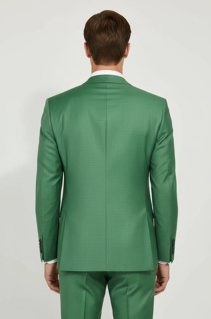 WSS Two Piece Slim Fit Single Button Green Men Suit  - Rincón de la Victoria