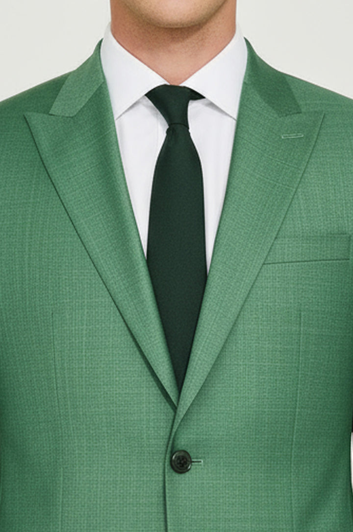 WSS Two Piece Slim Fit Single Button Green Men Suit  - Rincón de la Victoria