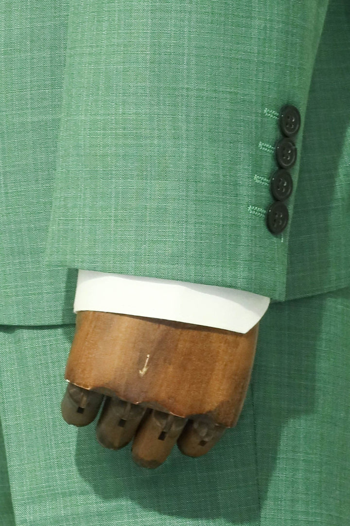 WSS Two Piece Slim Fit Single Button Green Men Suit  - Singen