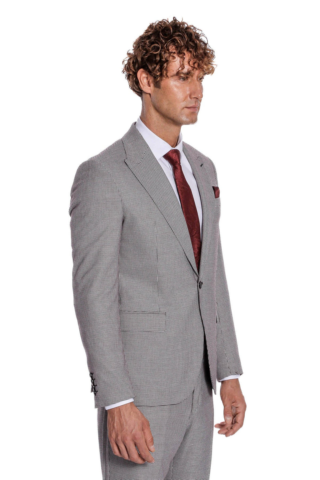 WSS Two Piece Patterned Grey Men Suit  - San Juan Despí