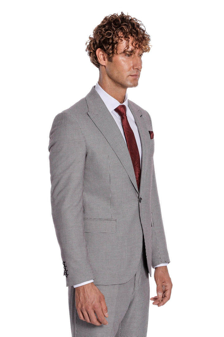 WSS Two Piece Patterned Grey Men Suit  - San Juan Despí