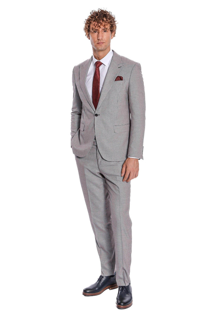 WSS Two Piece Patterned Grey Men Suit  - San Juan Despí