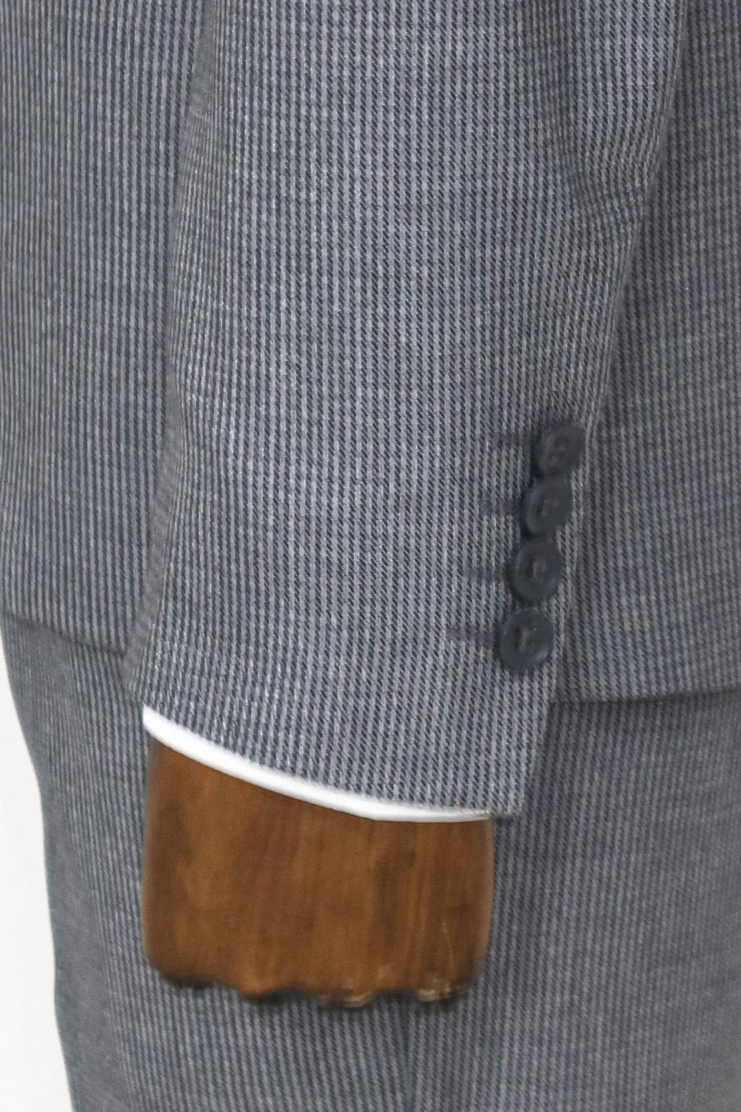 WSS Slim Fit Houndstooth Patterned 2 Piece Grey Men Suit  - Savona