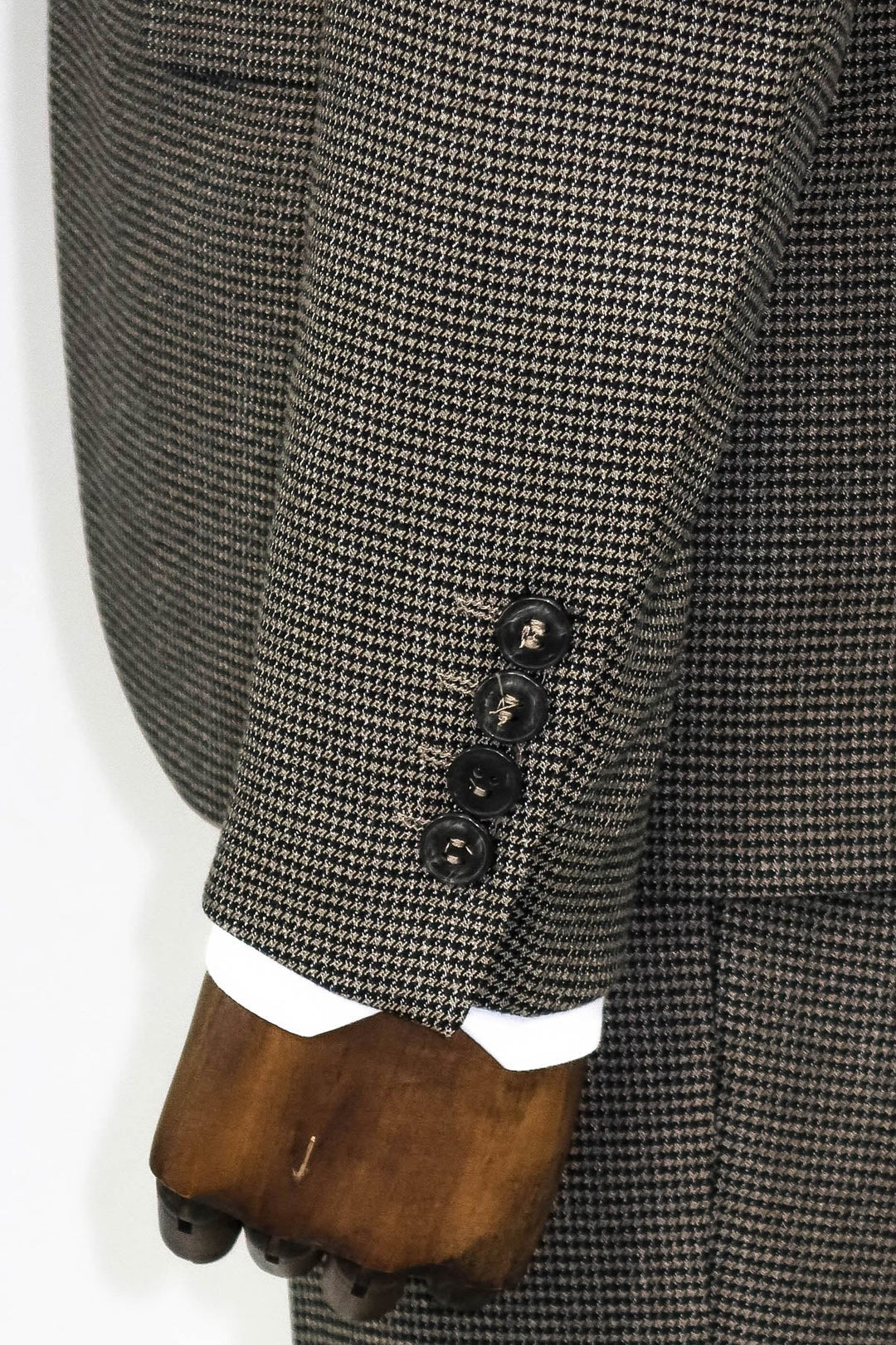 WSS Slim Fit Houndstooth Patterned 2 Piece Brown Men Suit  - Giurgiu