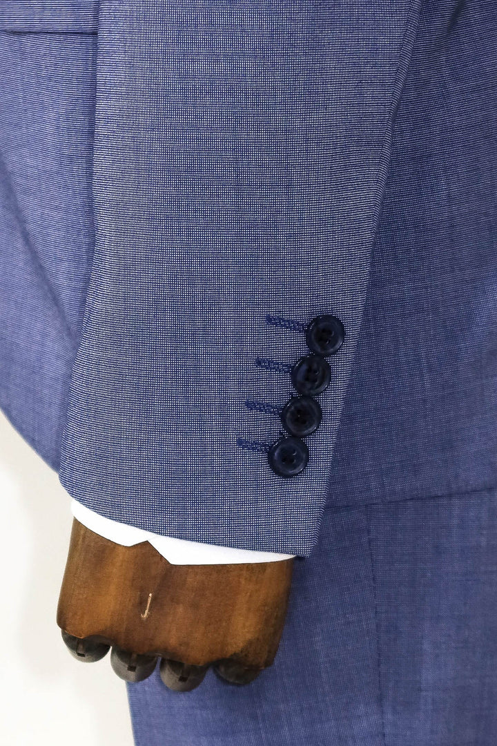 WSS Patterned Two Piece Blue Men Suit  - Pittsburgh